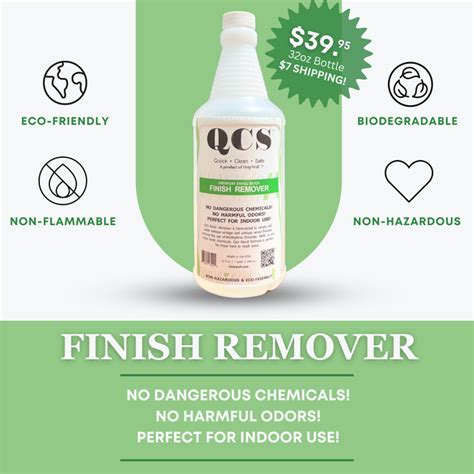 qcs paint remover  Vintage and Antique Finishes = pre-1970's QCS Finish Remover will strip some paints very well, but it is not designed for